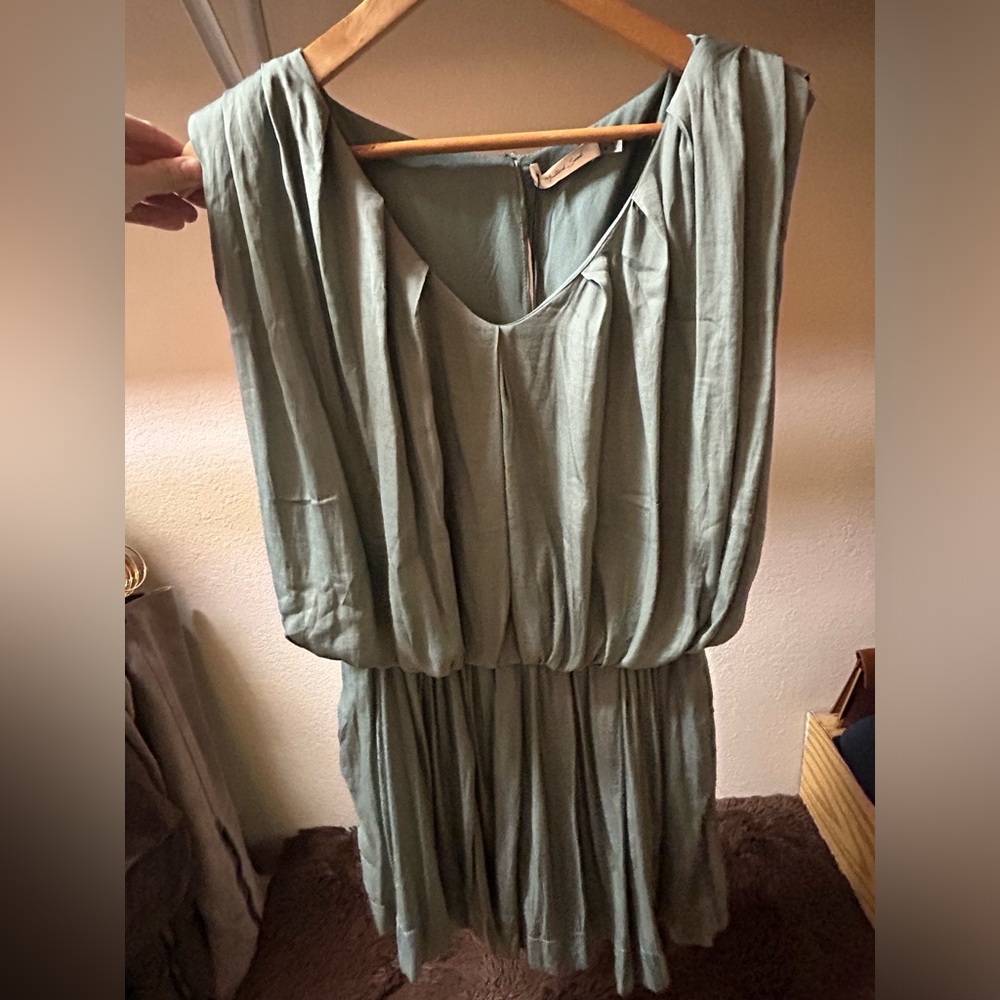 Mustard See sage green romper dress
